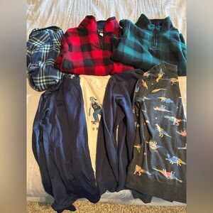 Boys medium 8 10 lot Plaid Fleece Pullovers long sleeve shirts UA place